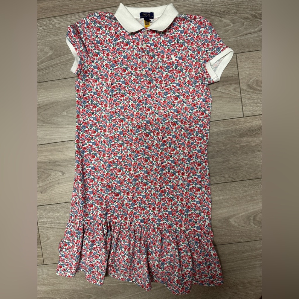 Polo by Ralph Lauren Red and Blue Floral Kids Dress
